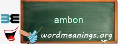 WordMeaning blackboard for ambon